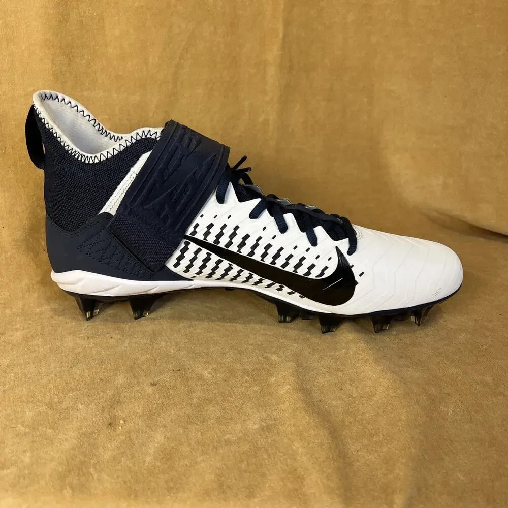 Nike Alpha Menace Pro‎ 2 Mens Size 12 White Navy Blue Football Cleats BV3945-102
